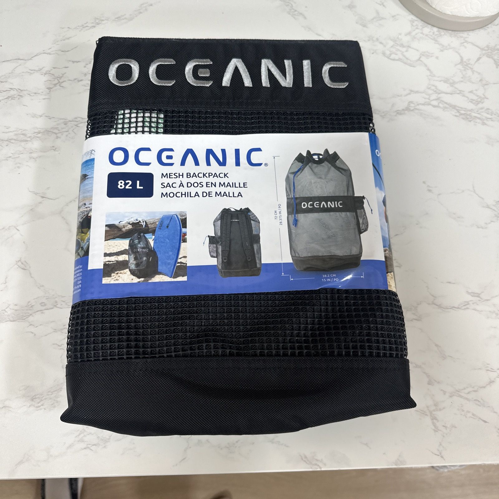 Oceanic Mesh Backpack Gear Bag 82L Black Scuba Dive Snorkel Beach Swim BRAND NEW