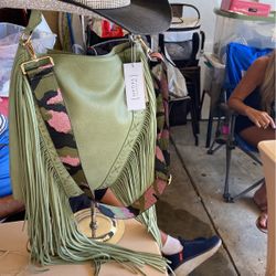 Vegan, Leather Crossbody Purse Fringe