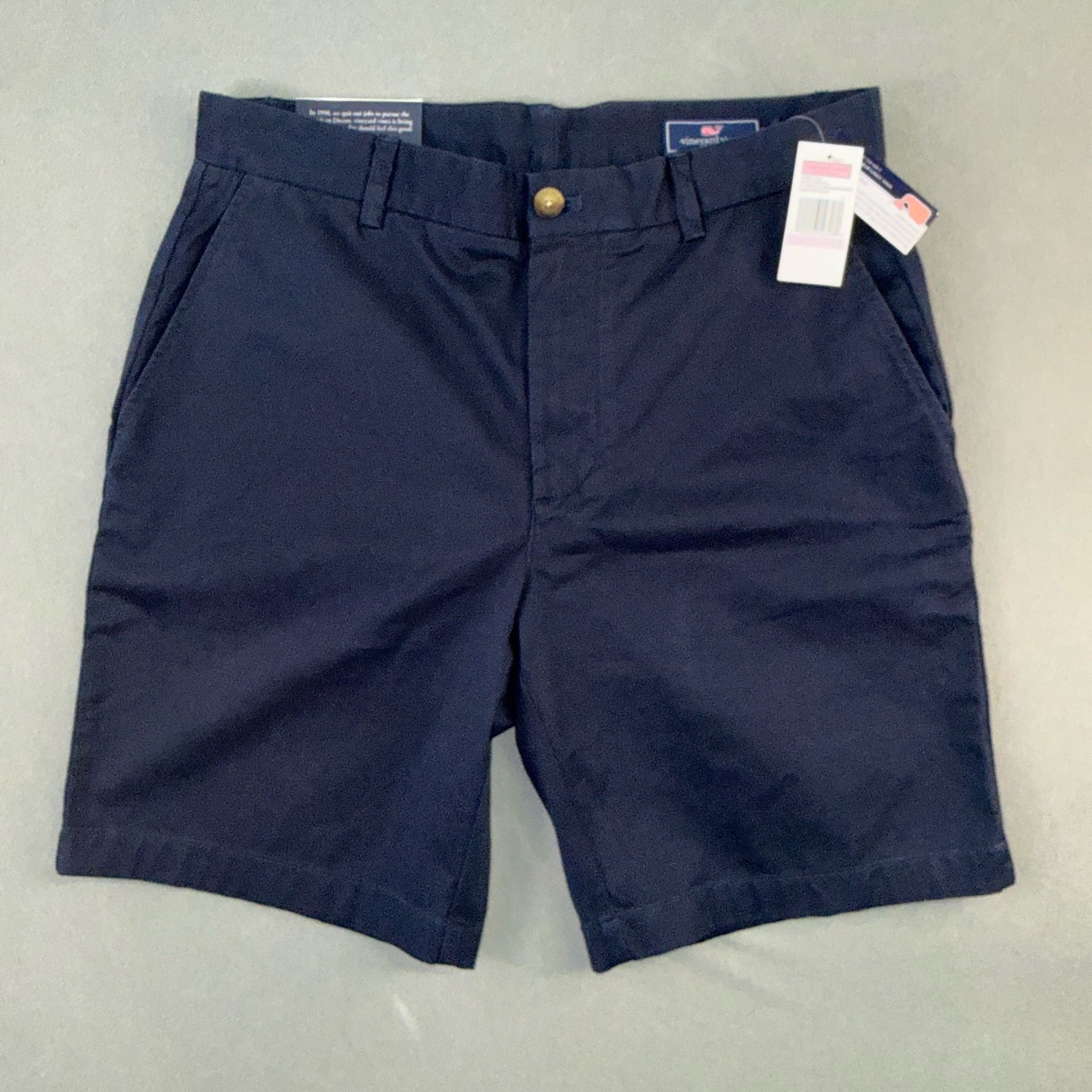 Mens Vineyard Vines 9 Inch Stretch Breaker Chino Casual Shorts Navy Blue Size 32