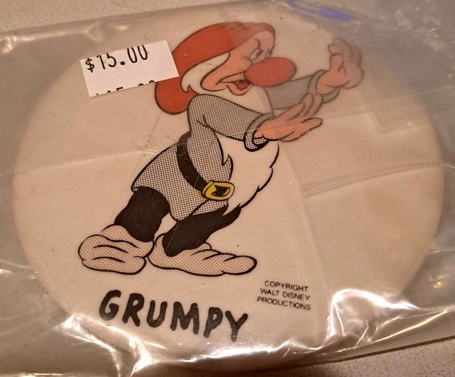 Disney Grumpy pinback