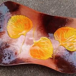 Vintage Midcentury Gorgeous Enameled Decorative ART Bowl Dish