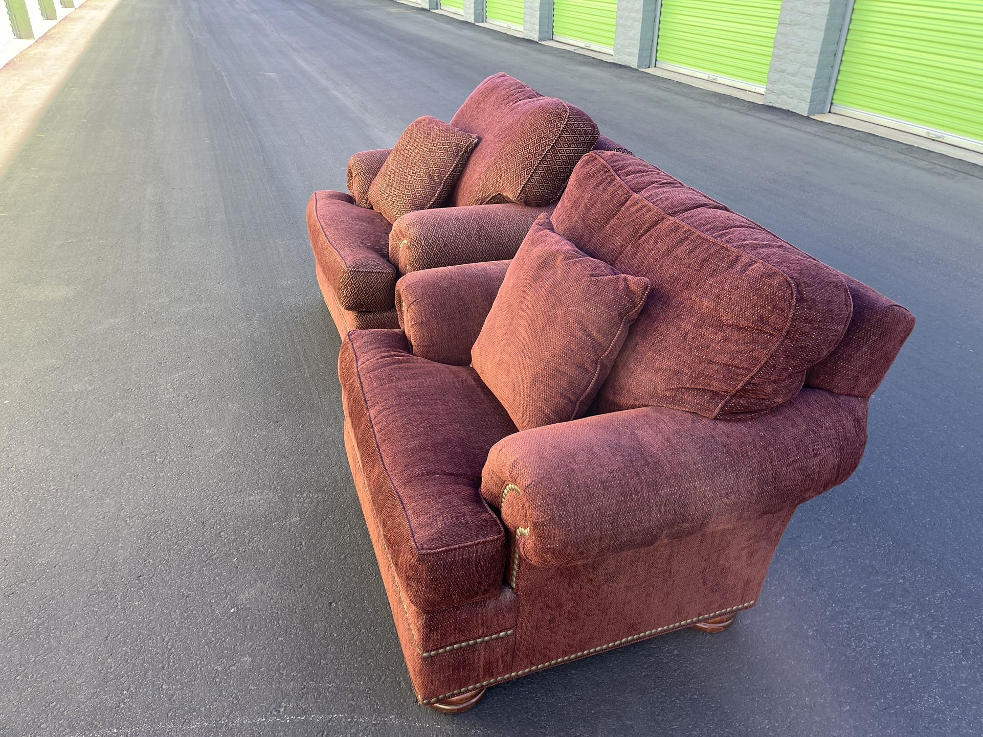 Two Big Red Couch Chairs
