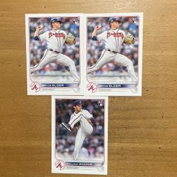 2022 TOPPS UPDATE ATLANTA BRAVES 3 CARD ROOKIE LOT 