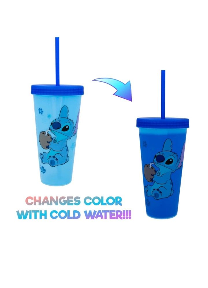 Disney Lilo & Stitch Cool Coconut Color-Changing Plastic Travel Tumbler