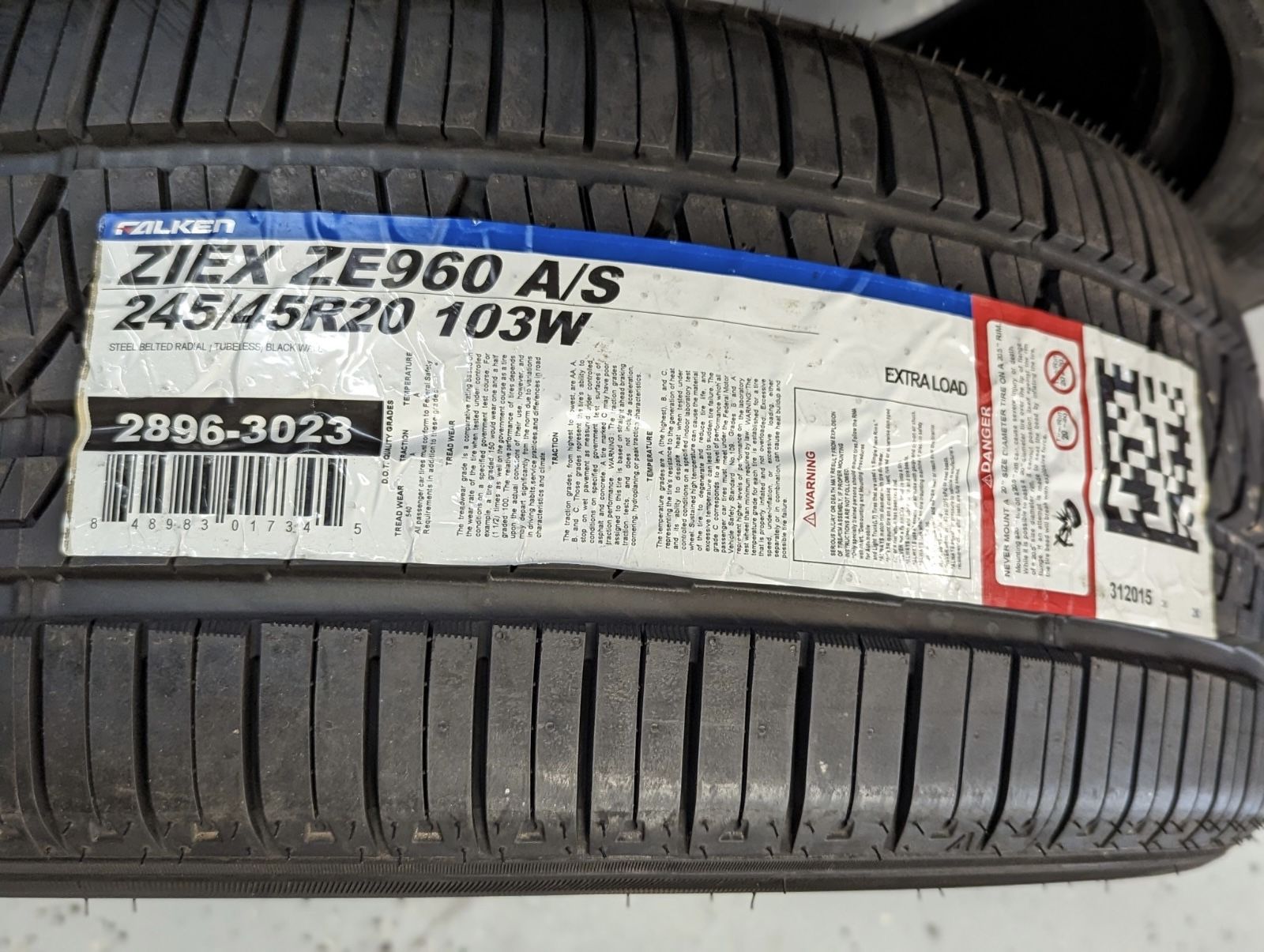 245/45/20 New Tires Fallen Ziex Ze960