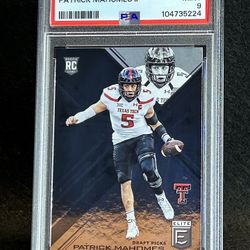 2017 Elite Draft Picks 🔥 Patrick Mahomes 🔥 Rookie PSA 9 Mint 💎 - Kansas City Chiefs