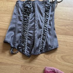 Vintage Gray Corset Small