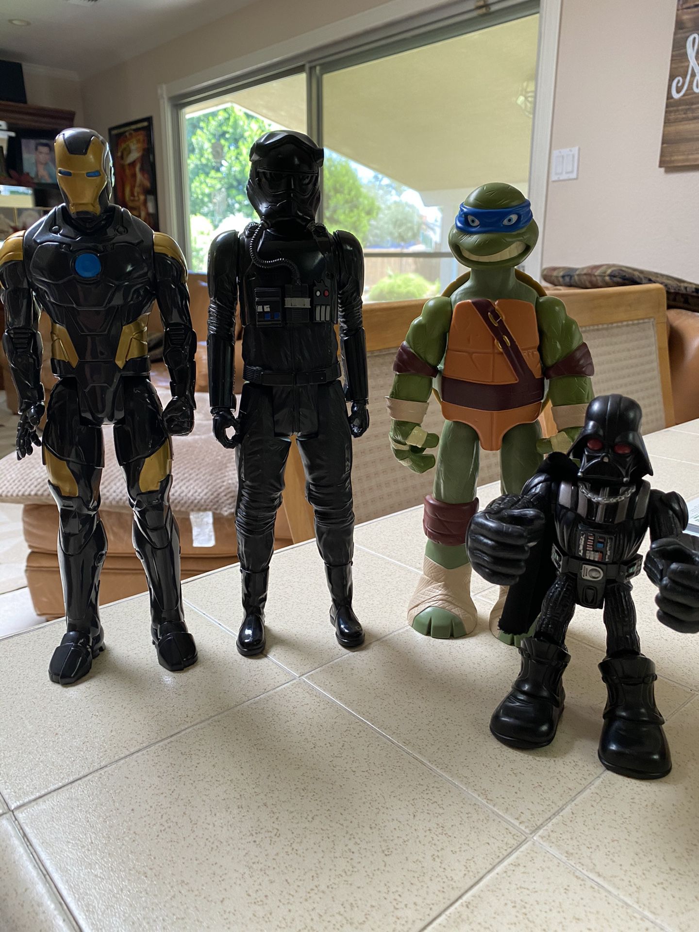 3 - 12 inch action figures— 1 - 6 inch action figure $10 each