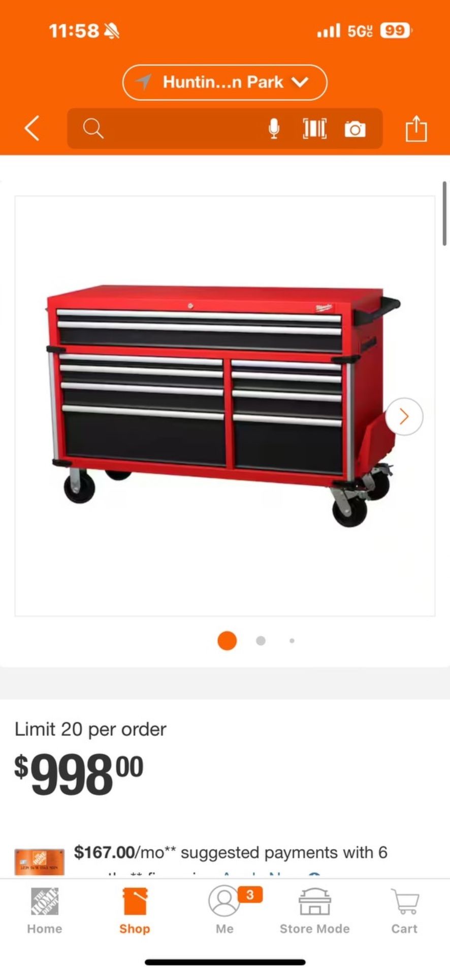 Milwaukee High Capacity 56 in.