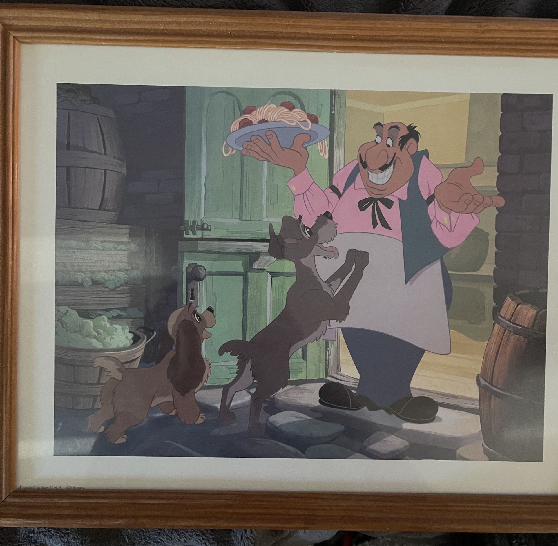 Two Lady And The Tramp Disney Framed Pictures ($16/piece)