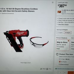 Milwaukee 30 Degree Framing Nail Gun New 