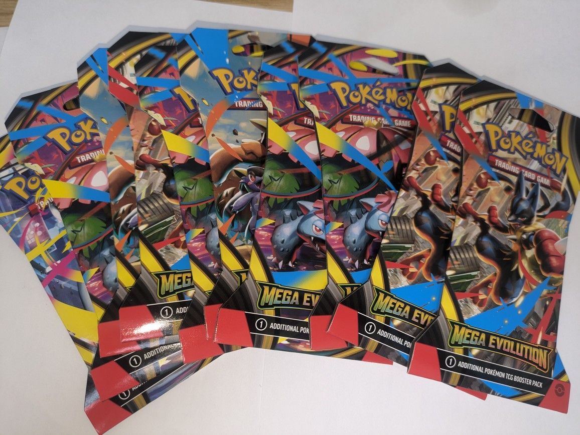 Mega Evolution Sleeved Booster Pack X10 - Sealed Pokemon Blister Pack Lot Of 10
