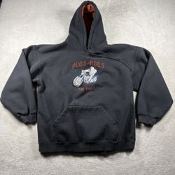 Vintage Y2K Dogs On Hogs Big Dogs Men’s M Black West Coast Choppers Hoodie 90s