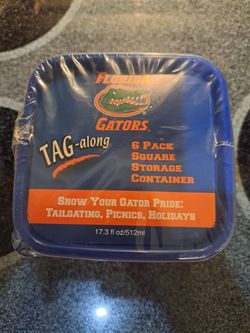 Set Of Six Small Squared Liscened Gator Cantainers