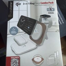 Bluestone 3-in-1 Magnetic Wireless Charger (Rose Gold) for Smartphone, Smart Watch and Ear Pods