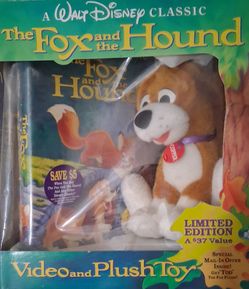 Vintage - Disney Fox and the Hound VHS & Plush Toy Set