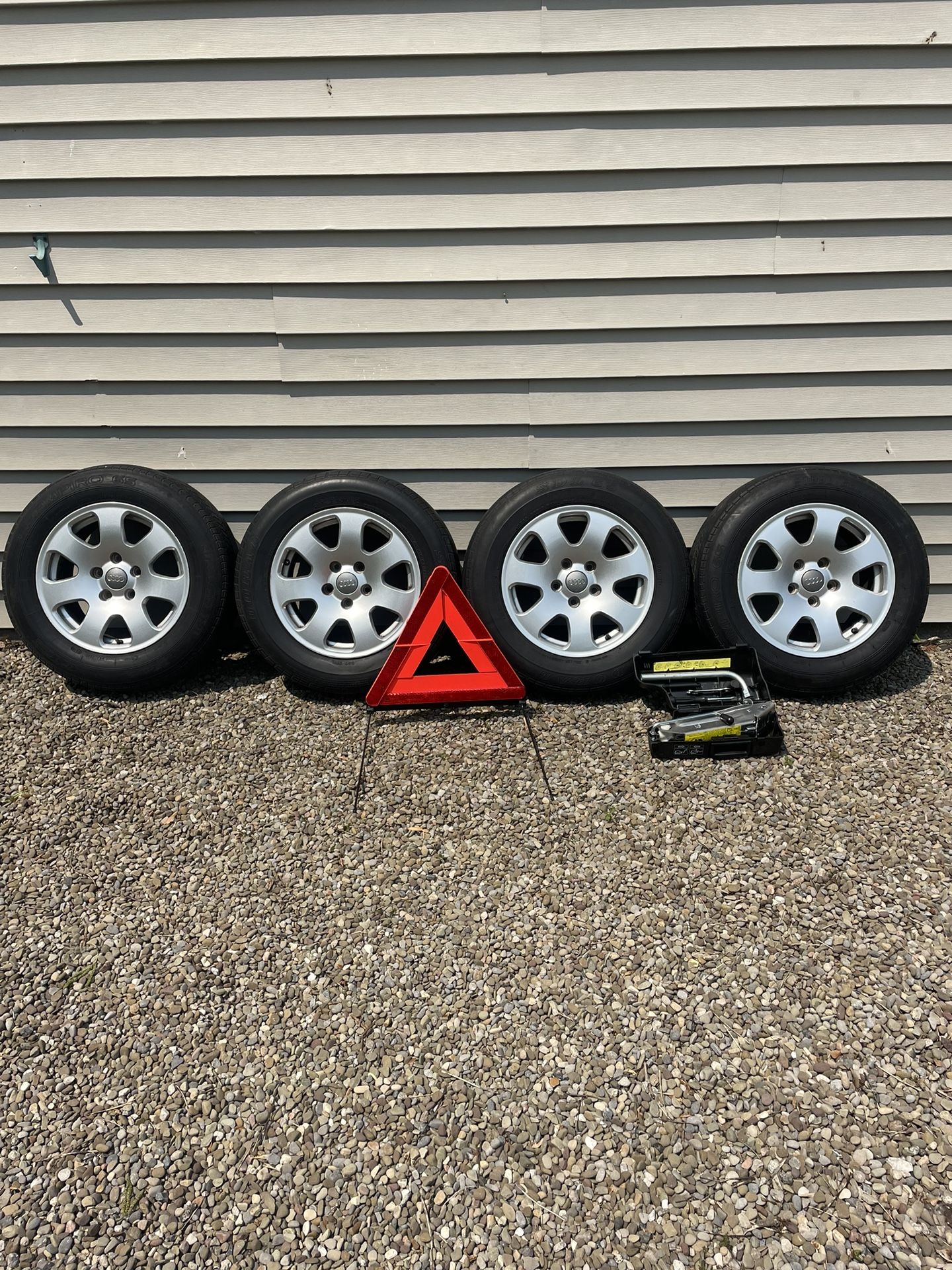Rims x 4 - Size 205/65 15” Plus Tool Box And Emergency Triangle 