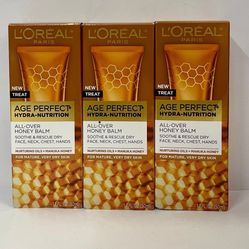 L’OREAL Age Perfect Hydra Nutrition All Over Honey Balm Manuka 1.7 oz (3 PACK)