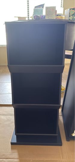 Modern Navy/Black Storage Cubby Shelves – Set of 2