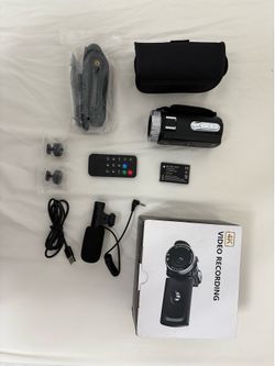 Digital Camcorder Video Camera 4K for Students Teens Beginner, 4K 60FPS Video Recorder 48MP Photo Video Camera Kit with Extral Mic, Remote