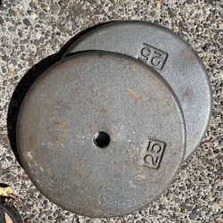 Two 25 Lbs Standard Weight Plates 