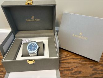 Blue/grey steel watch