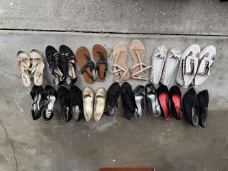 lots of shoes/sandals/heels I don't know what shoes you like, if you want you come to my house to see which pair you like, I will sell $8 for a pair.