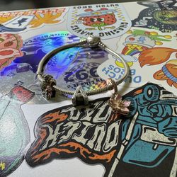 Moments Heart & Snake Chain Bracelet+ 3charms