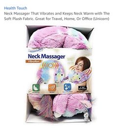 Health Touch Unicorn Neck Massager That Vibrates And Keeps Neck Warm With The Soft Plush Fabric. Great For Travel,Home ,Or Office.