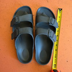 Black Birkenstock-Style Double Strap Sandals – Men’s 12 / EU 46