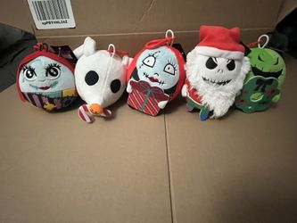Nightmare Before Christmas 5 Plush Bag Clips Jack Sally Zero Oogie