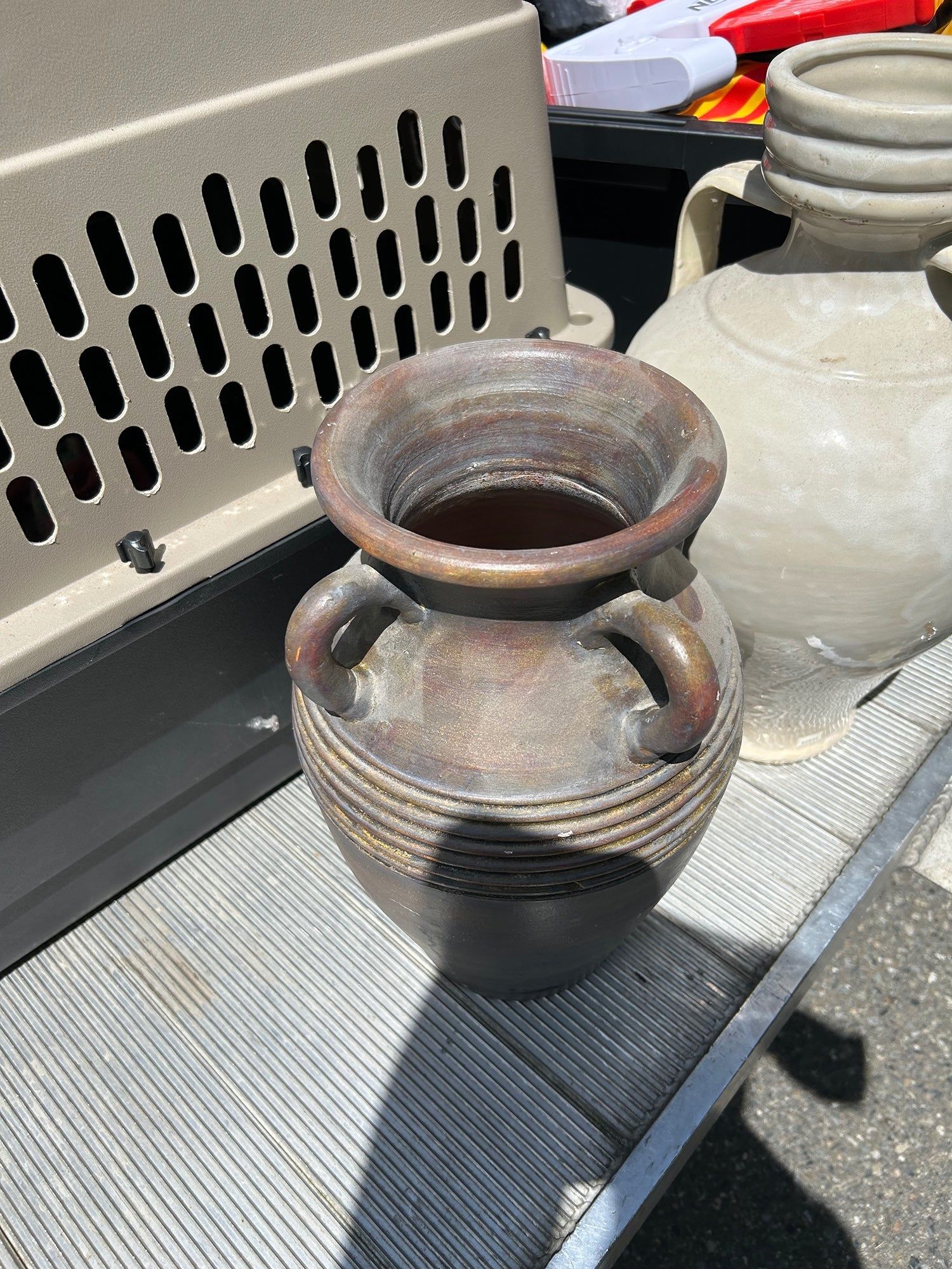 Pier 1 Handled Pottery Decorative Jar