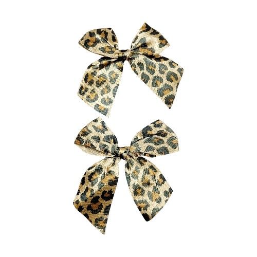 Leopard Print Hair Bows Accessory Set