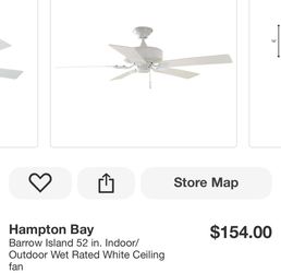 Hampton Bay Barrow Island 52in White Ceiling Fan