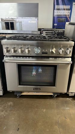 THERMADOR 36”WIDE DUAL FUEL RANGE STOVE STAINLESS STEEL