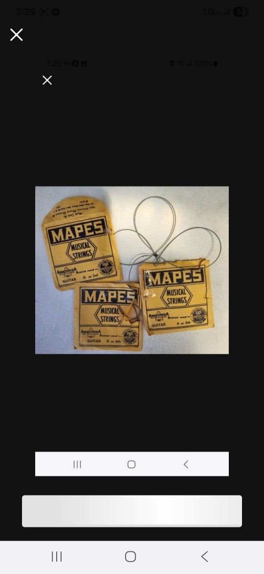 3 Vintage Mapes Guitar Strings