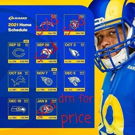 10/3/21 LA Rams Tickets