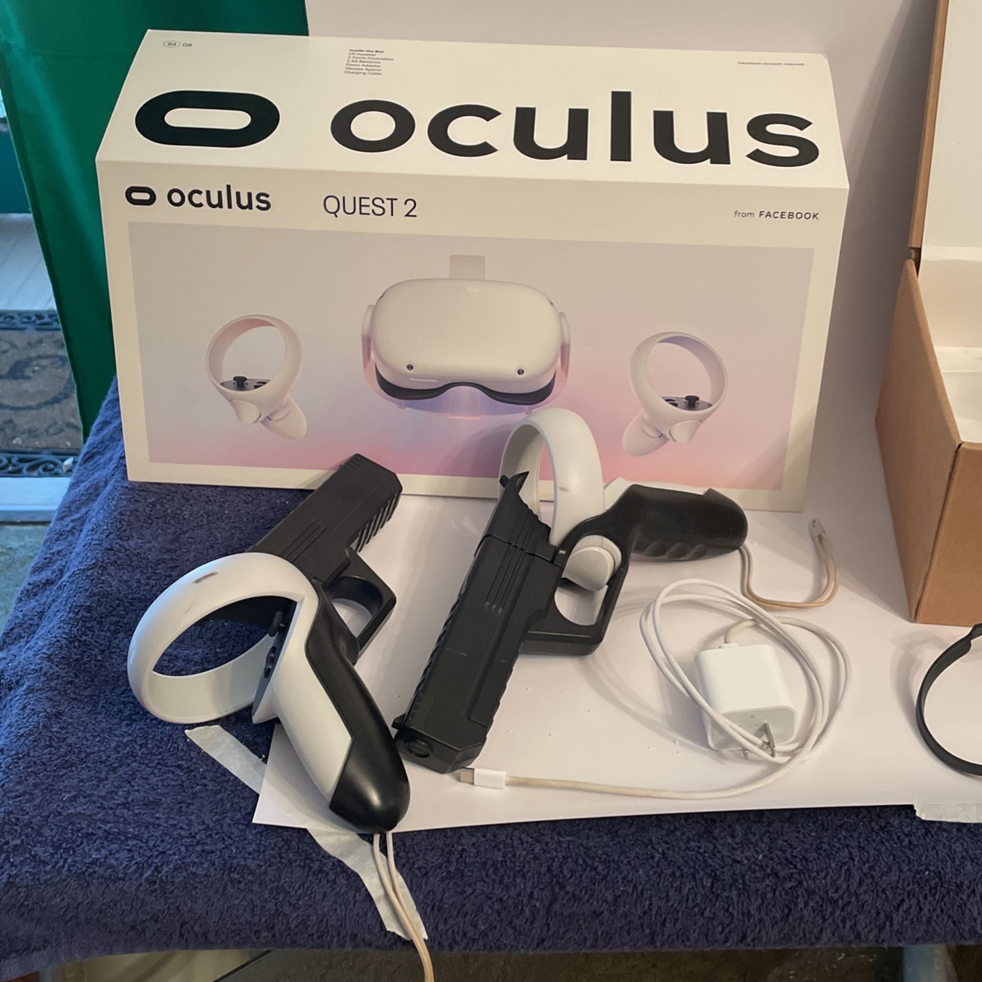 For sale. Quest 2 With Pistol Grips & Adjustable Head Strap