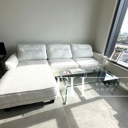 White Boucle Modern Sofa Sectional 