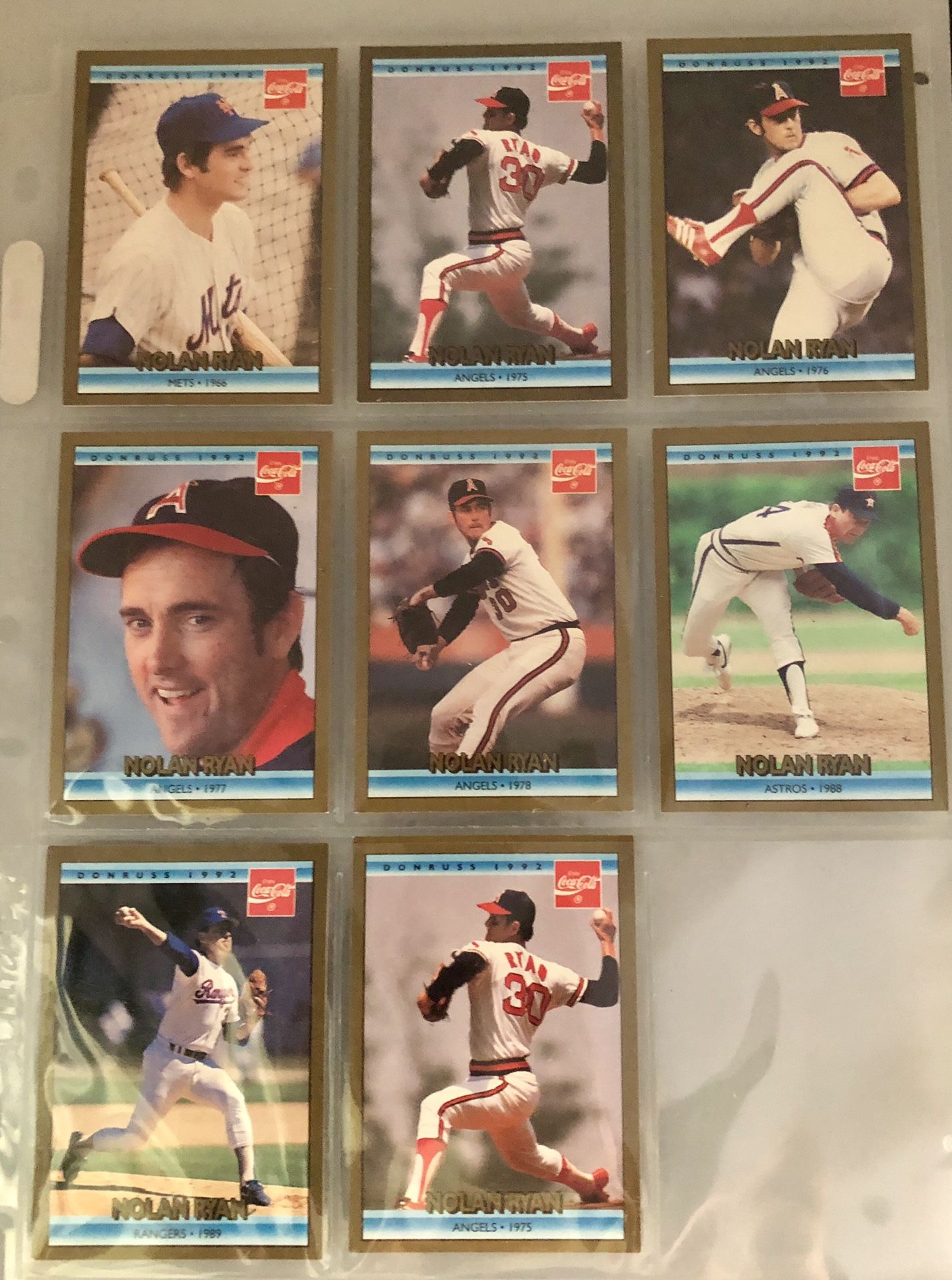 Nolan Ryan Coca Cola Baseball Card Collection