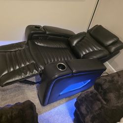 Electric Recliner With Lights And Charger Port. 