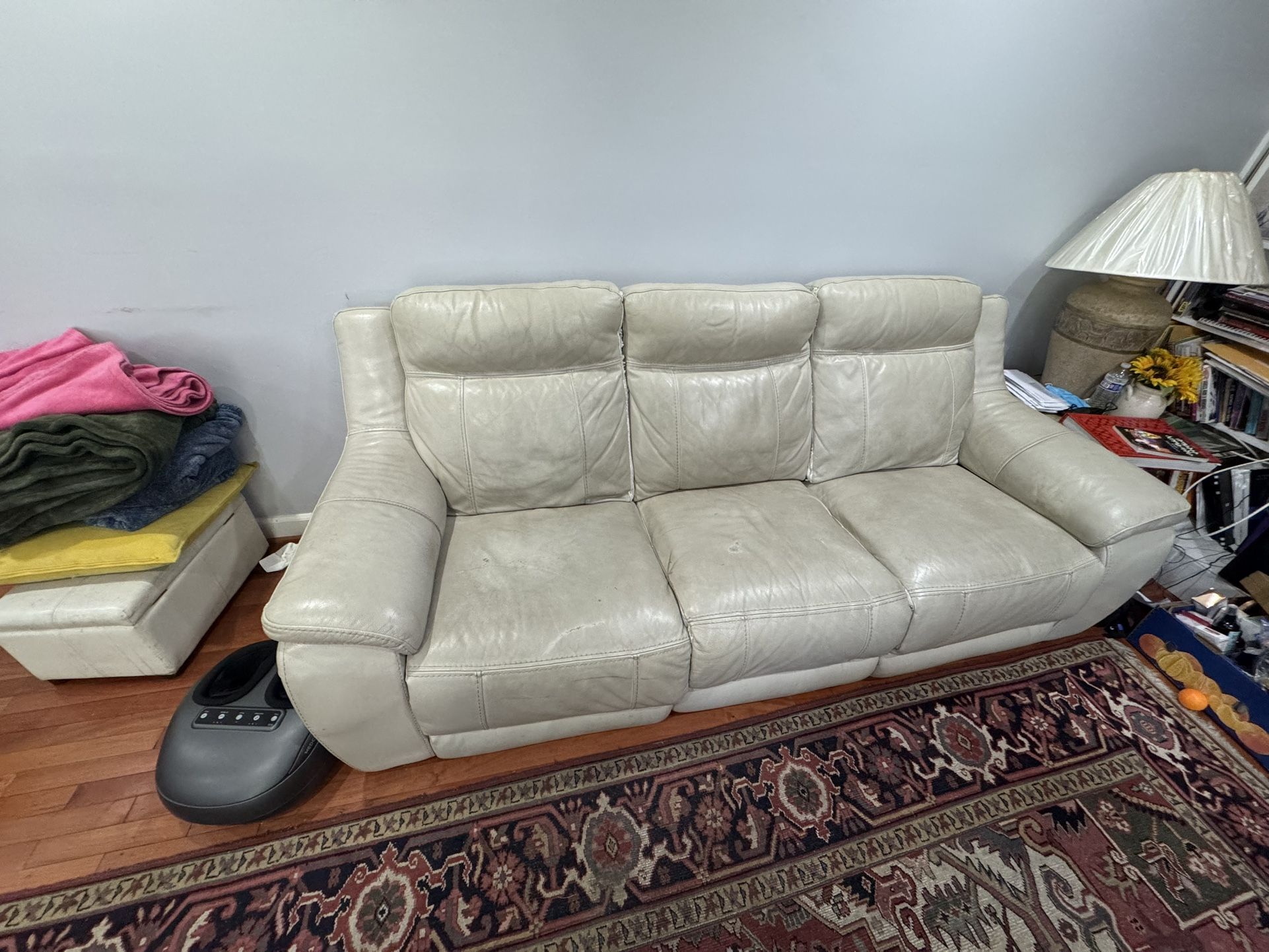 Leather recliner sofa