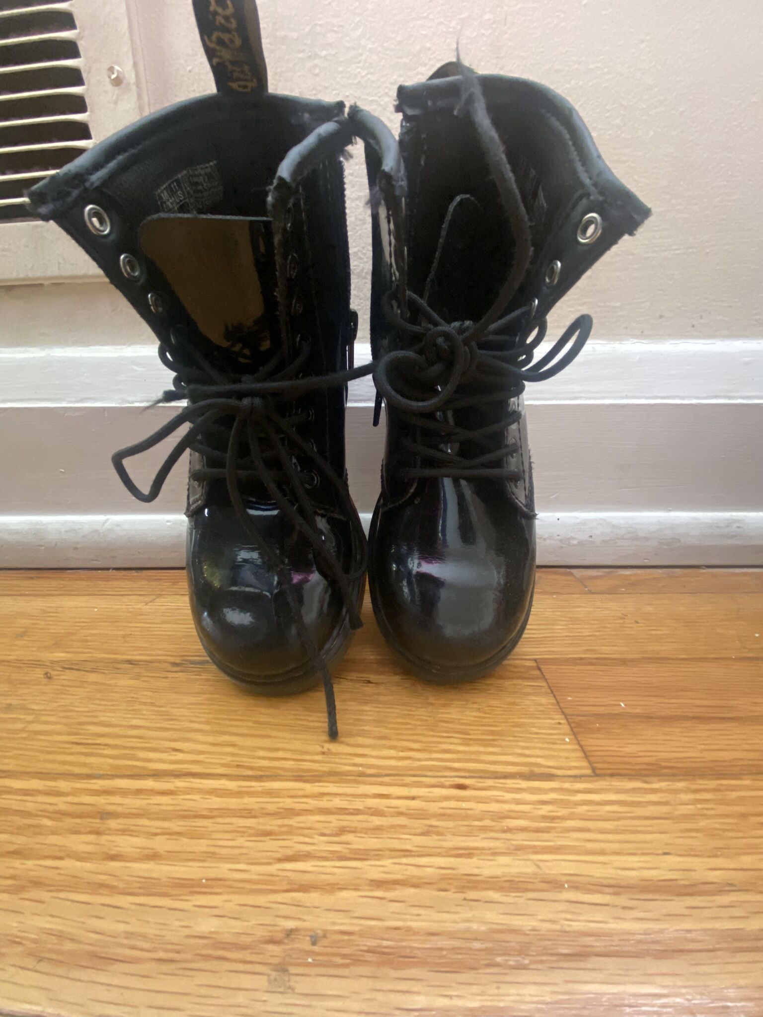 Girls Black Martins Boots