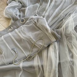 Thermal Blackout Curtain, Solid Color with Sheer Double Layer