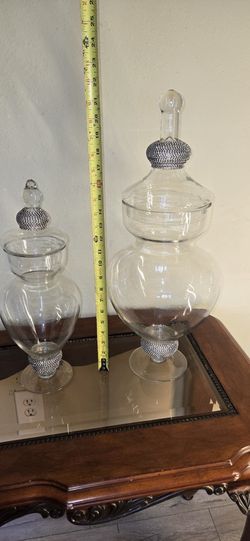 2 jarrones de vidrio 