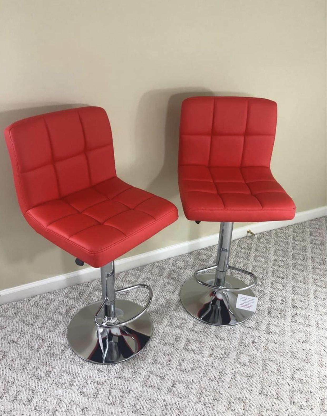 New 2 Red Bar Stools
