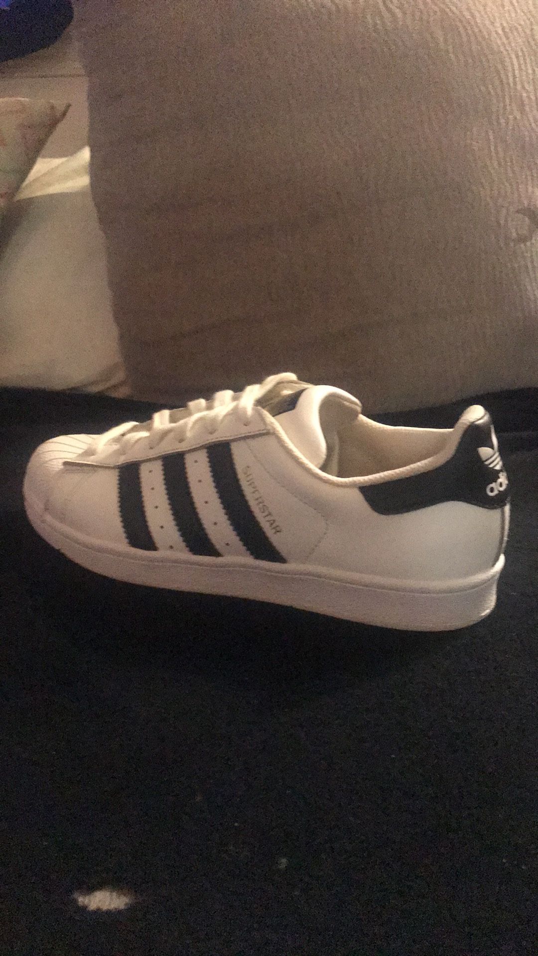ADIDAS SHELL TOPS White Black & Gold Size 8 Women’s