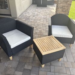 Patio Chair Set with Table – Outdoor Wicker – 3 Piece