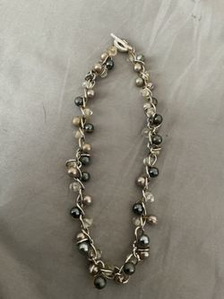Multicolor Pearl and Crystal Bead Toggle Necklace
