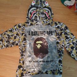 Authentic Bathing Ape Double Zip Hoodie New